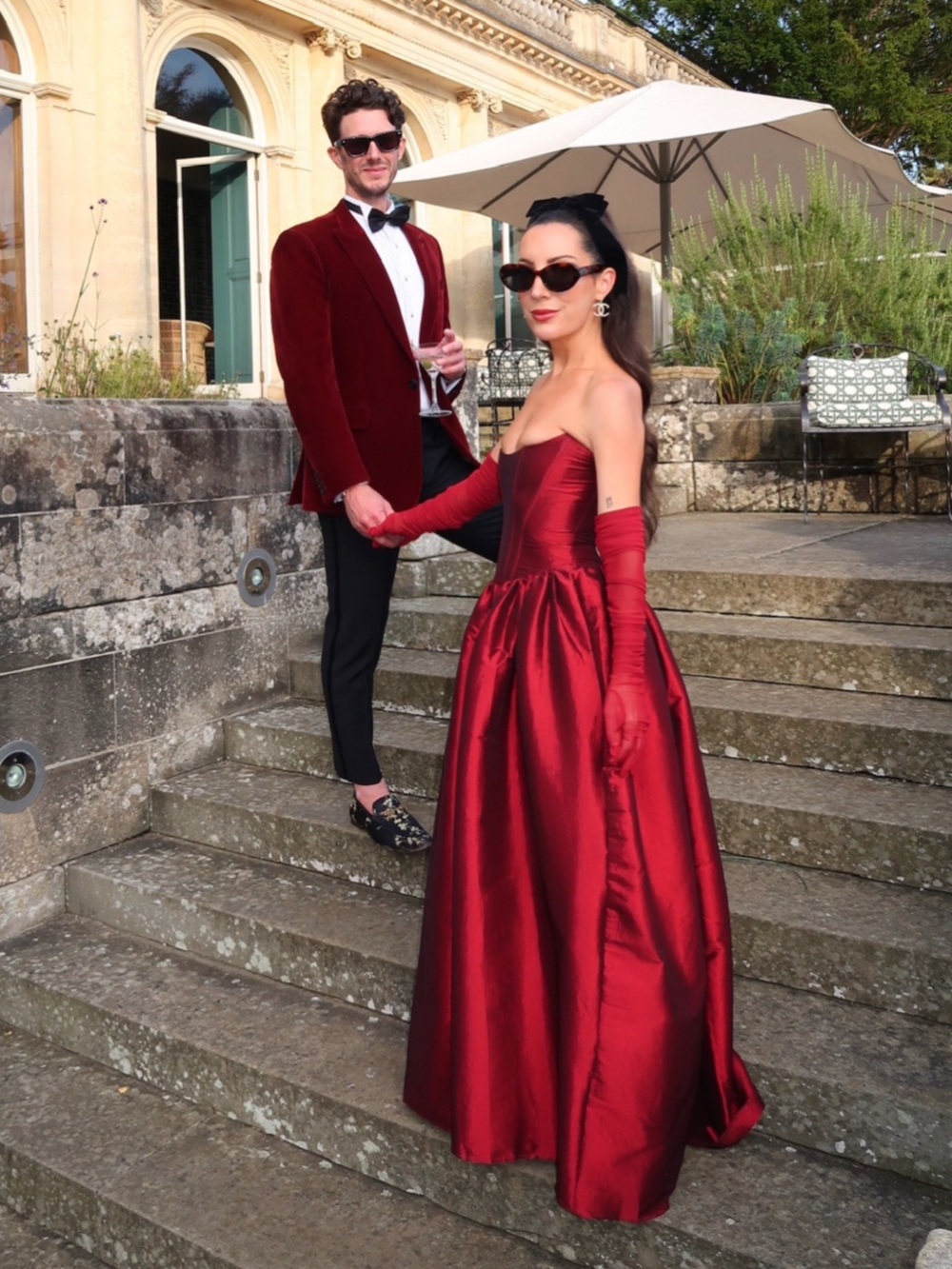 Lucy in the Sky Burgundy Corset Satin Dress - Picture 5 of 6
